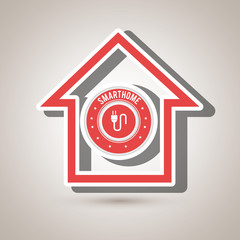 smart home with energy plug  isolated icon design, vector illustration  graphic 