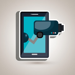 smartphone  with isolated icon design, vector illustration  graphic 