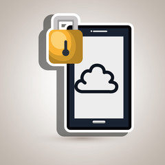 smartphone  with padlock  isolated icon design, vector illustration  graphic 