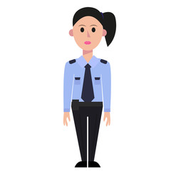 Security guard woman, eps, vector, illustration, isolated, icon, logo
