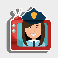 person within TV isolated icon design, vector illustration  graphic 