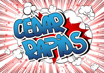 Cedar Rapids - Comic book style word.