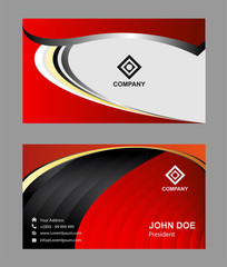 Fototapeta premium Red modern business card template 