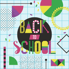 Back to school modern poster design with creative lettering typo