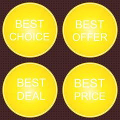 Collection of modern, flat design-styled labels