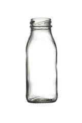 Empty glass bottles isolated on white background with clipping path