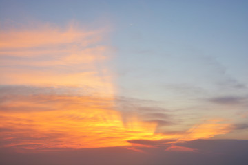 Sky background on sunset. Nature composition.
