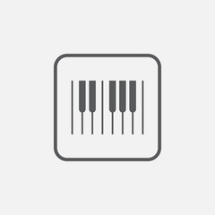 piano keys line icon, outline vector logo illustration, linear pictogram isolated on gray