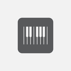 piano keys icon vector, solid logo illustration, pictogram isolated on gray