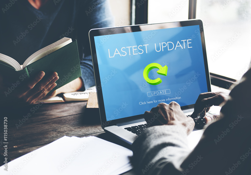 Poster lastest version fresh updates application updates concept