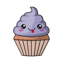 cupcake character isolated icon design