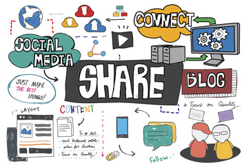 Share Global Communication Networking Blog Concept