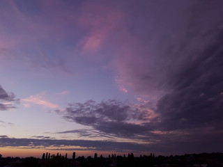 Obraz premium Purple Sunset Cloudy Sky