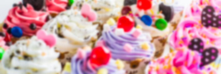blur background of cupcake.