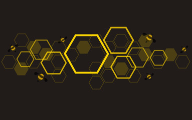 hexagon bee hive design art and space background vector EPS10