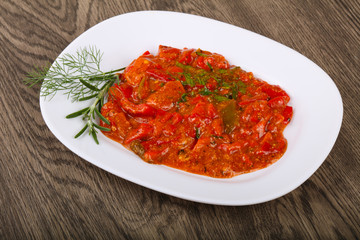 Grilled red bell pepper