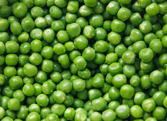 texture of green peas for background and texture, soft focus