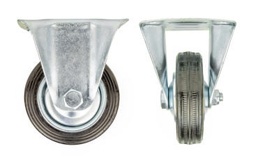 Industrial metal and rubber wheel