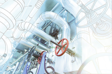 computer cad design of pipelines for modern industrial power pla