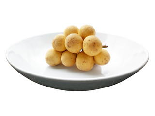 fresh longkong fruit on white background