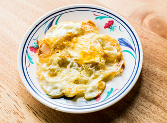 fried egg in plate