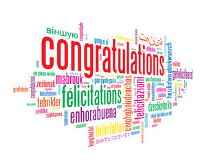 "CONGRATULATIONS" Tag Cloud Card