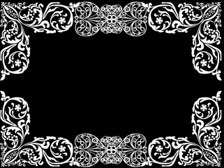 white wide sipmle decorated frame