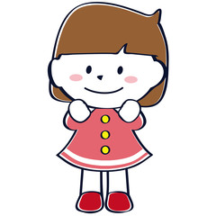 かわいい女の子　笑顔　全身