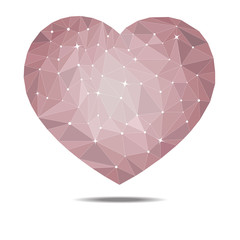 Beautiful pink edge heart shape,on white background vector illustration
