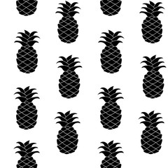 Seamless pineapple pattern Vector illustration. Hand drawn repeated for web, print, wallpaper, fashion fabric, textile design, background invitation card or holiday decor.