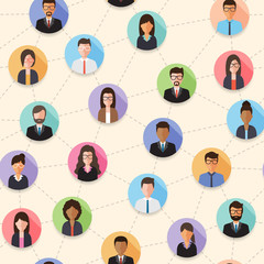 Connected people seamless pattern