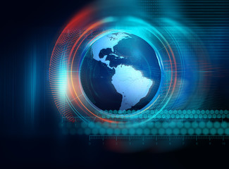 Obraz premium earth futuristic technology abstract background illustration