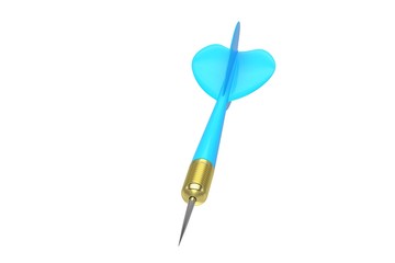 blue dart isolated on white. 3d rendering.