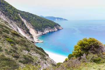 Fototapeta na wymiar Mountains and sea in greek bay