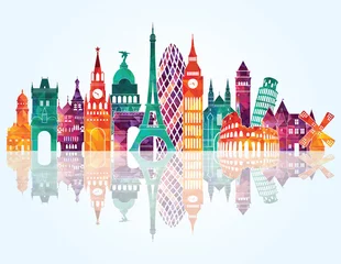 Poster Europe skyline detailed silhouette. Vector illustration © lisakolbasa
