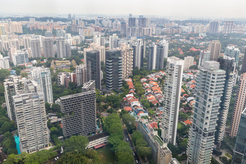 Fototapeta na wymiar View of the skyscapers of Singapore
