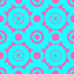 Abstract seamless pattern with round shapes, pink and blue circles background, geometric seamless vector pattern, EPS 8
