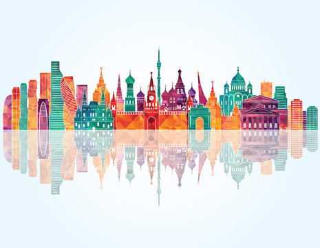 Moscow skyline . Vector illustration