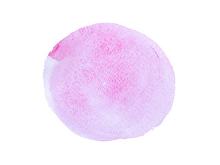Pink watercolor round isolated on white background