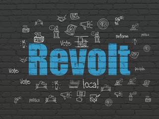 Political concept: Revolt on wall background