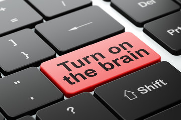 Fototapeta premium Learning concept: Turn On The Brain on computer keyboard background