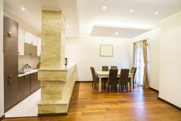 Interior of a guest house kitchen