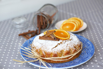 Torta morbida arancia e cannella