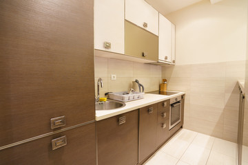 Fototapeta na wymiar Interior of a guest house kitchen