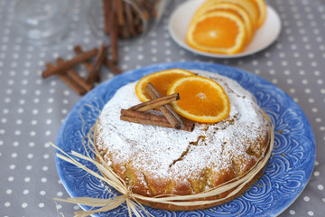 Torta morbida arancia e cannella