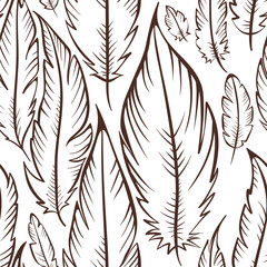 Background with feathers/Graphic seamless pattern in the style of Boho