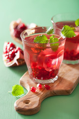 summer pomegranate drink with melissa