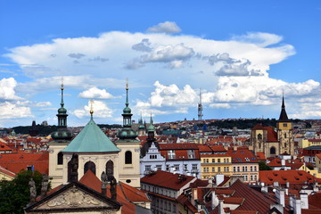 Naklejka premium Prague City, Charles Bridge and around view, Czech Republic