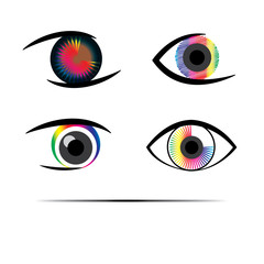Eyes colorful logo set