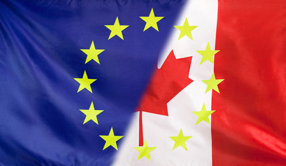 European Flag merged with Canada Flag